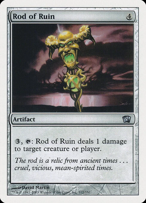 Rod of Ruin, carta Magic di tipo Artifact illustrata da David Martin