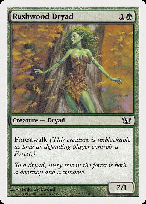 Rushwood Dryad, carta Magic di tipo Creature — Dryad illustrata da Todd Lockwood