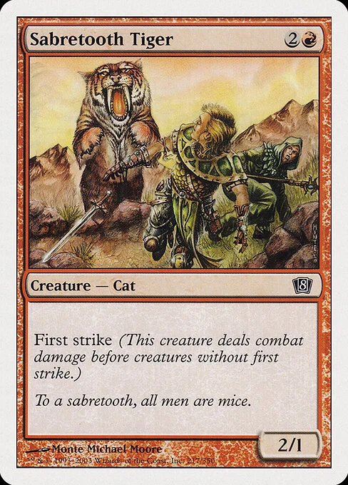 Sabretooth Tiger, carta Magic di tipo Creature — Cat illustrata da Monte Michael Moore