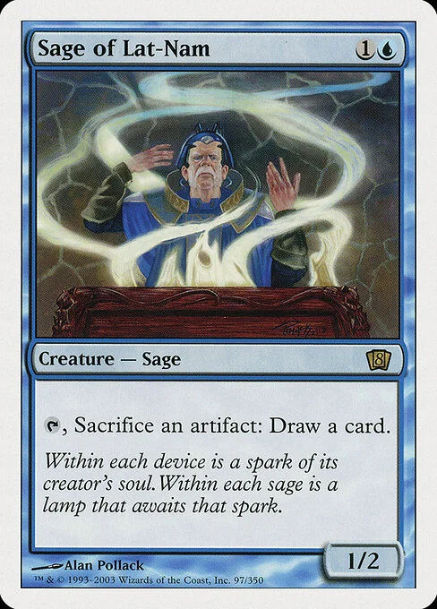 Sage of Lat-Nam, carta Magic di tipo Creature — Human Artificer illustrata da Alan Pollack