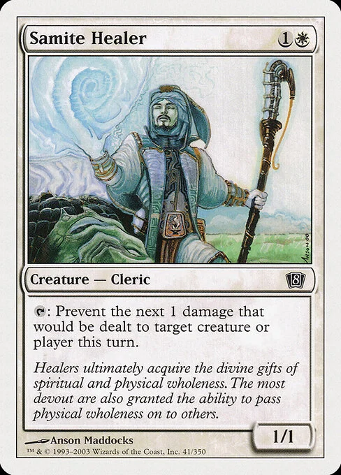 Samite Healer, carta Magic di tipo Creature — Human Cleric illustrata da Anson Maddocks