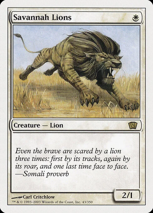 Savannah Lions, carta Magic di tipo Creature — Cat illustrata da Carl Critchlow