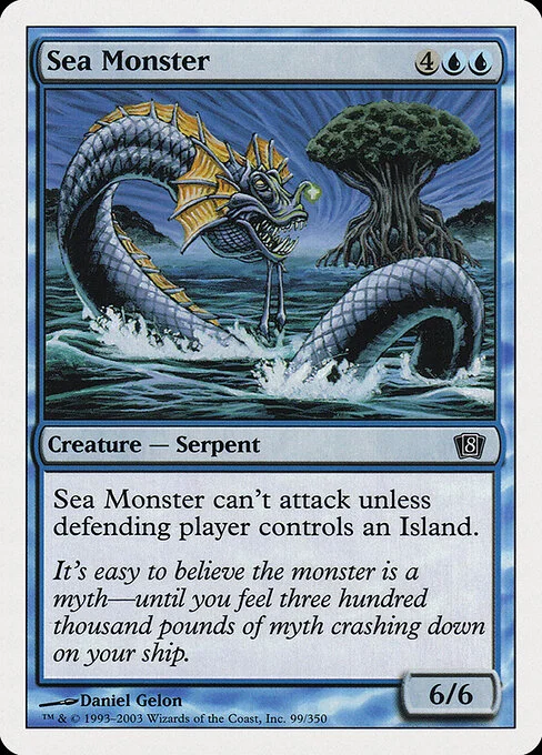 Sea Monster, carta Magic di tipo Creature — Serpent illustrata da Daniel Gelon
