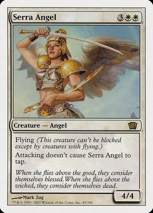 Serra Angel, carta Magic di tipo Creature — Angel illustrata da Mark Zug