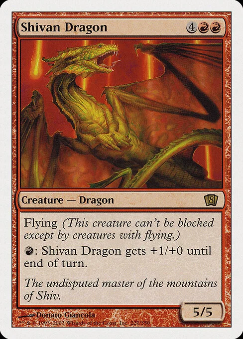 Shivan Dragon, carta Magic di tipo Creature — Dragon illustrata da Donato Giancola