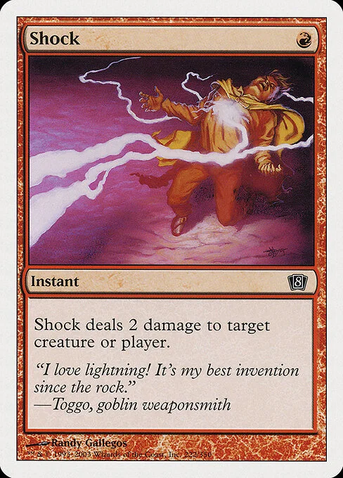 Shock, carta Magic di tipo Instant illustrata da Randy Gallegos