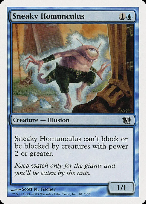 Sneaky Homunculus, carta Magic di tipo Creature — Homunculus Illusion illustrata da Scott M. Fischer