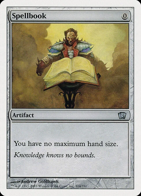 Spellbook, carta Magic di tipo Artifact — Book illustrata da Andrew Goldhawk
