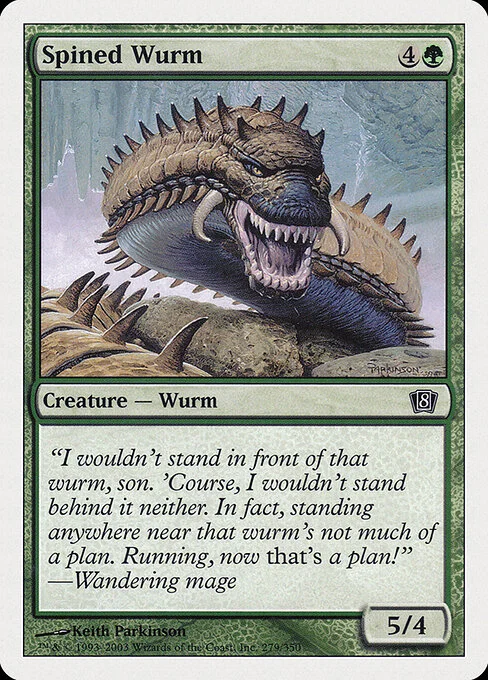 Spined Wurm, carta Magic di tipo Creature — Wurm illustrata da Keith Parkinson