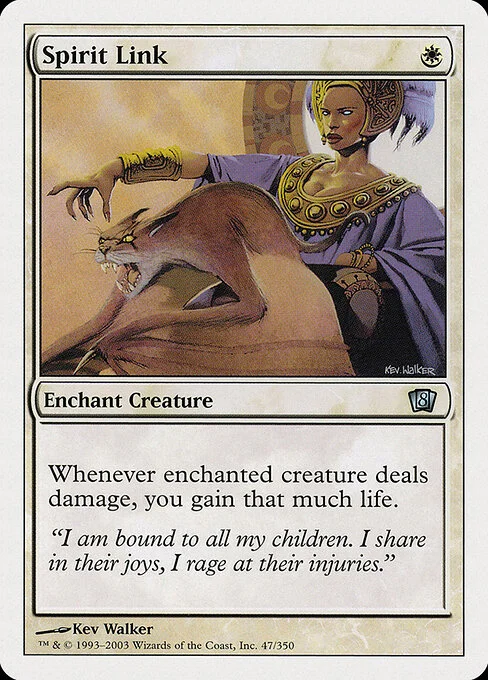 Spirit Link, carta Magic di tipo Enchantment — Aura illustrata da Kev Walker