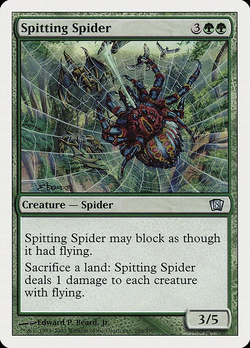 Spitting Spider, carta Magic di tipo Creature — Spider illustrata da Edward P. Beard, Jr.