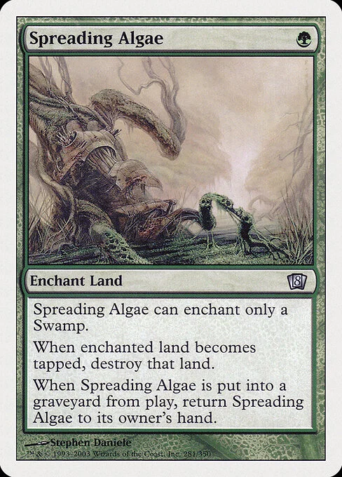 Spreading Algae, carta Magic di tipo Enchantment — Aura illustrata da Stephen Daniele