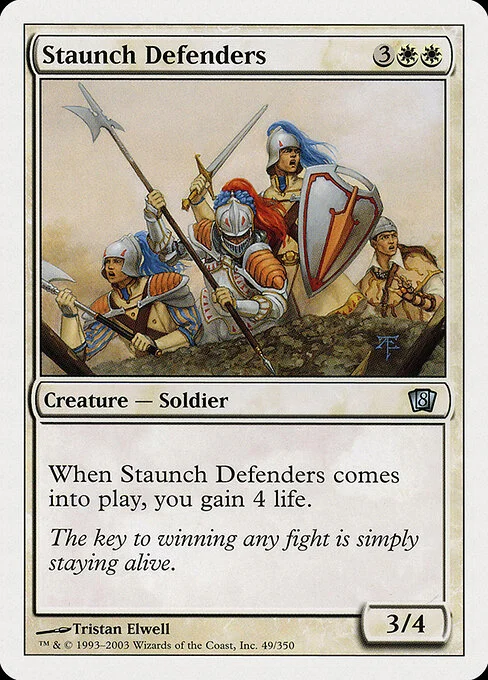 Staunch Defenders, carta Magic di tipo Creature — Human Soldier illustrata da Tristan Elwell