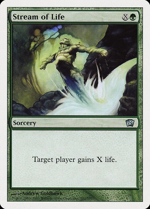 Stream of Life, carta Magic di tipo Sorcery illustrata da Andrew Goldhawk