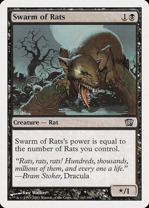 Swarm of Rats, carta Magic di tipo Creature — Rat illustrata da Kev Walker