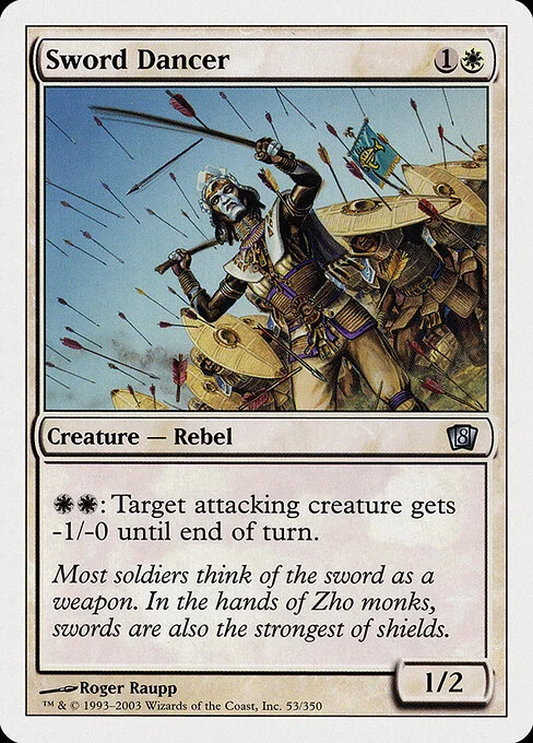 Sword Dancer, carta Magic di tipo Creature — Human Rebel illustrata da Roger Raupp