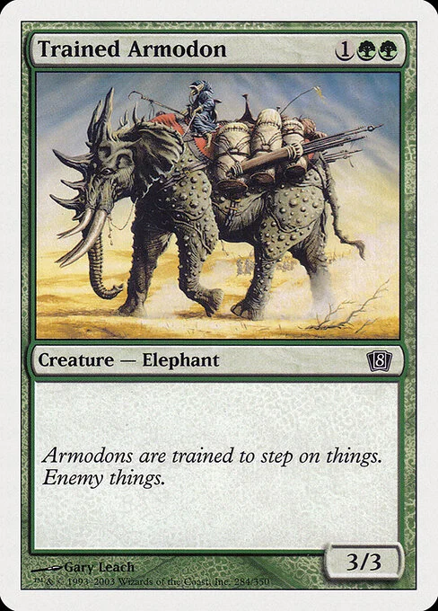 Trained Armodon, carta Magic di tipo Creature — Elephant illustrata da Gary Leach