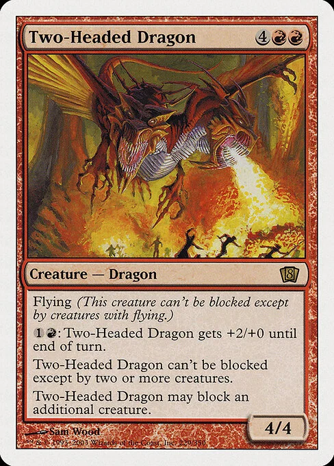 Two-Headed Dragon, carta Magic di tipo Creature — Dragon illustrata da Sam Wood