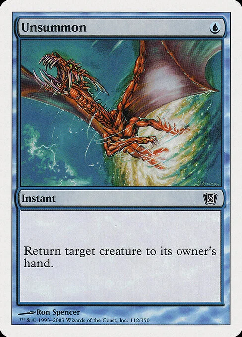 Unsummon, carta Magic di tipo Instant illustrata da Ron Spencer