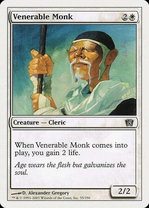 Venerable Monk, carta Magic di tipo Creature — Human Monk Cleric illustrata da D. Alexander Gregory