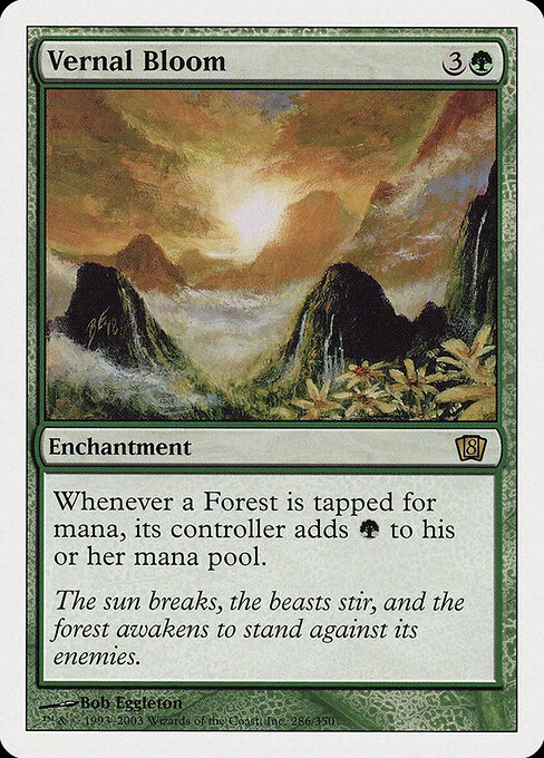 Vernal Bloom, carta Magic di tipo Enchantment illustrata da Bob Eggleton