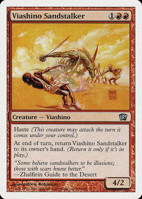 Viashino Sandstalker, carta Magic di tipo Creature — Lizard Warrior illustrata da Andrew Robinson