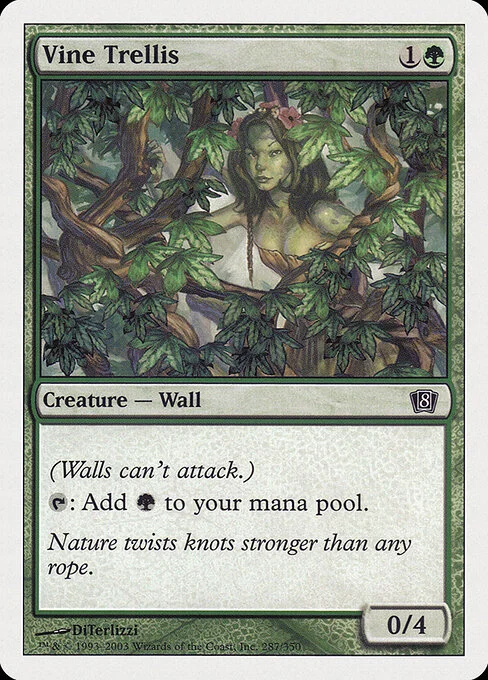 Vine Trellis, carta Magic di tipo Creature — Plant Wall illustrata da DiTerlizzi