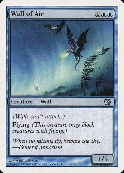 Wall of Air, carta Magic di tipo Creature — Wall illustrata da John Avon