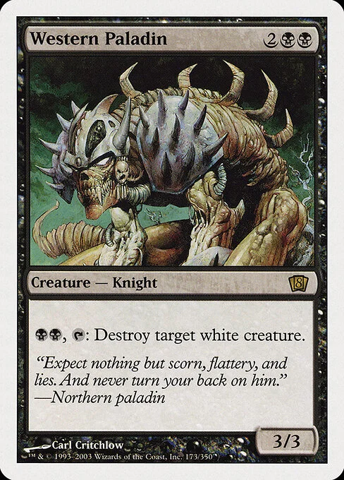 Western Paladin, carta Magic di tipo Creature — Phyrexian Zombie Knight illustrata da Carl Critchlow