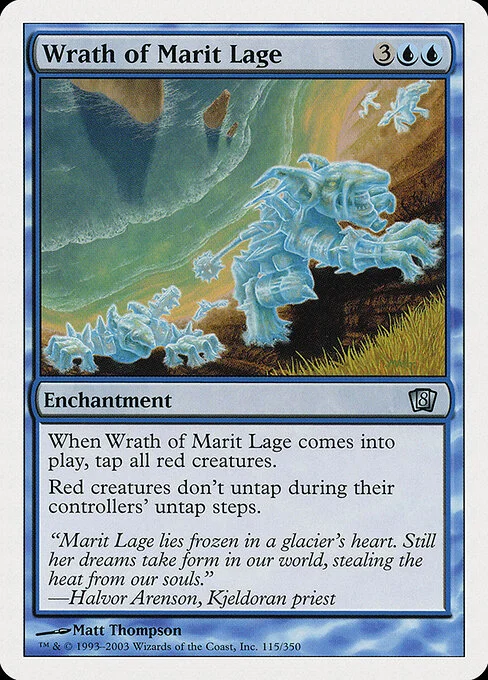 Wrath of Marit Lage, carta Magic di tipo Enchantment illustrata da Matt Thompson