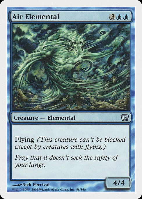 Air Elemental, carta Magic di tipo Creature — Elemental illustrata da Nick Percival