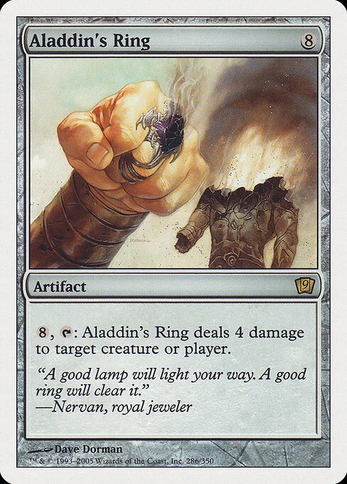 Aladdin's Ring, carta Magic di tipo Artifact illustrata da Dave Dorman