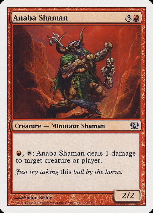 Anaba Shaman, carta Magic di tipo Creature — Minotaur Shaman illustrata da Simon Bisley