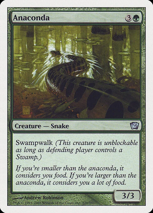 Anaconda, carta Magic di tipo Creature — Snake illustrata da Andrew Robinson