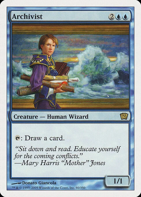 Archivist, carta Magic di tipo Creature — Human Wizard illustrata da Donato Giancola