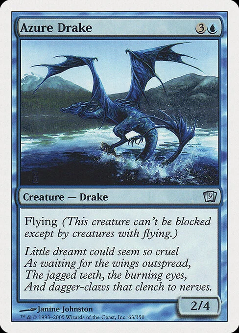 Azure Drake, carta Magic di tipo Creature — Drake illustrata da Janine Johnston