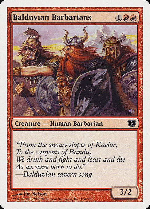 Balduvian Barbarians, carta Magic di tipo Creature — Human Barbarian illustrata da Jim Nelson