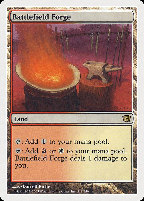 Battlefield Forge, carta Magic di tipo Land illustrata da Darrell Riche