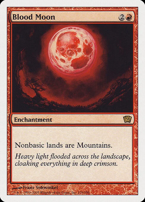 Blood Moon, carta Magic di tipo Enchantment illustrata da Franz Vohwinkel