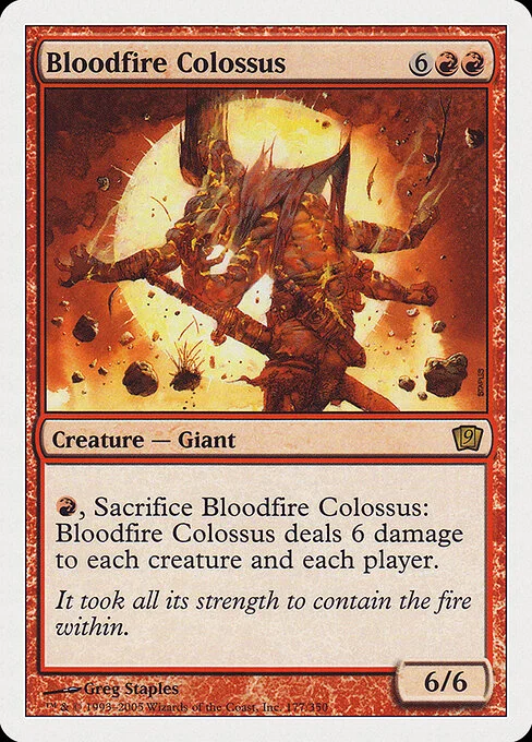 Bloodfire Colossus, carta Magic di tipo Creature — Giant illustrata da Greg Staples