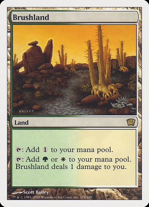 Brushland, carta Magic di tipo Land illustrata da Scott Bailey