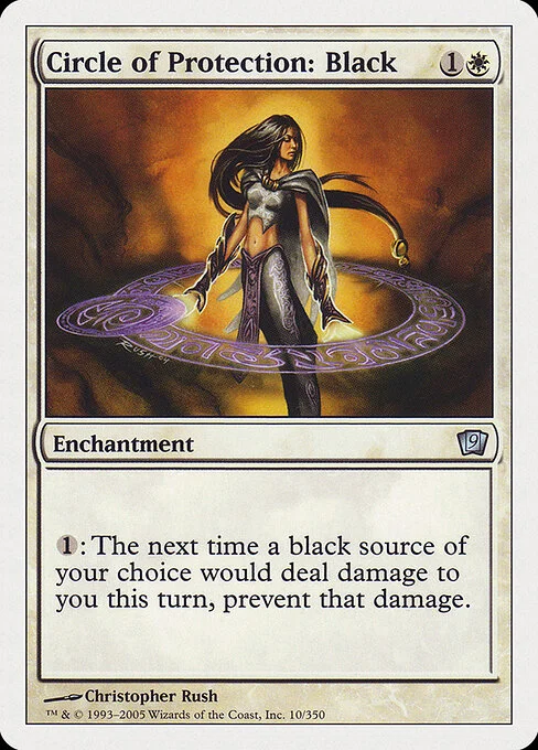 Circle of Protection: Black, carta Magic di tipo Enchantment illustrata da Christopher Rush
