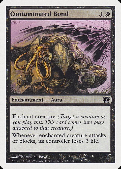 Contaminated Bond, carta Magic di tipo Enchantment — Aura illustrata da Thomas M. Baxa