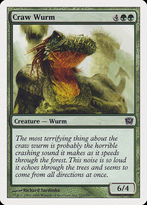 Craw Wurm, carta Magic di tipo Creature — Wurm illustrata da Richard Sardinha