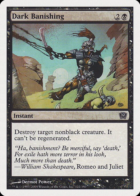 Dark Banishing, carta Magic di tipo Instant illustrata da Dermot Power
