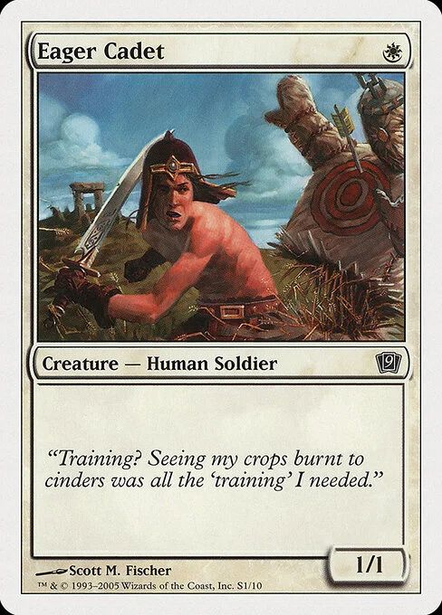 Eager Cadet, carta Magic di tipo Creature — Human Soldier illustrata da Scott M. Fischer
