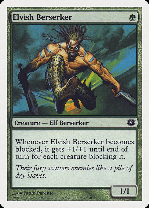 Elvish Berserker, carta Magic di tipo Creature — Elf Berserker illustrata da Paolo Parente