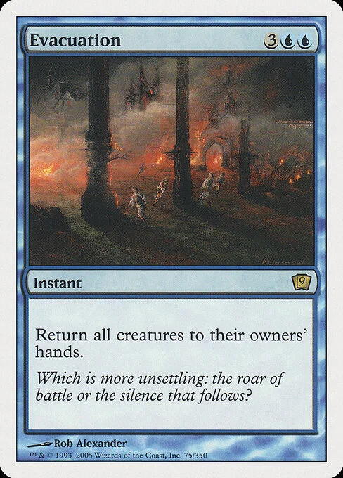 Evacuation, carta Magic di tipo Instant illustrata da Rob Alexander