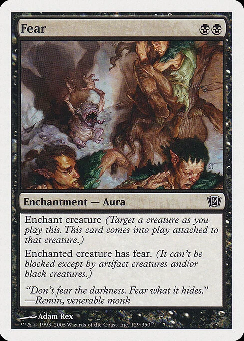 Fear, carta Magic di tipo Enchantment — Aura illustrata da Adam Rex