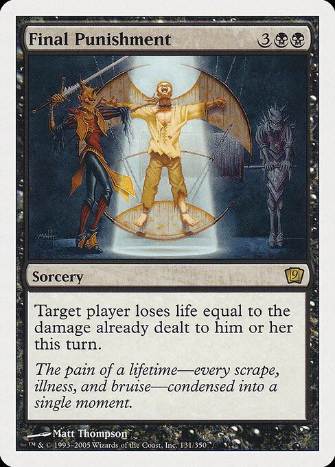 Final Punishment, carta Magic di tipo Sorcery illustrata da Matt Thompson
